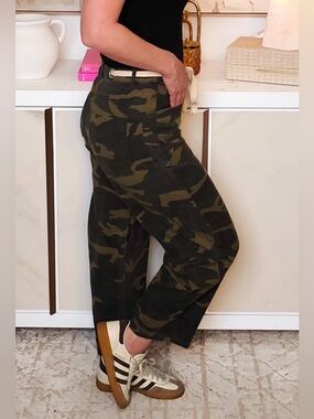 Camouflage Grommet Pants - Green Camo